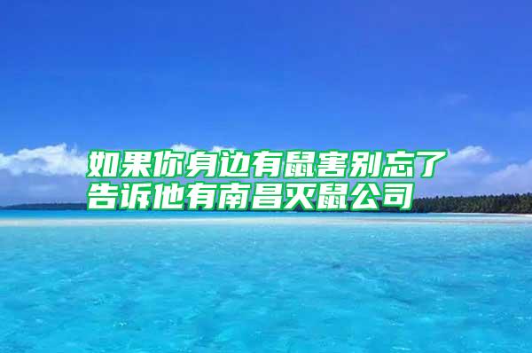 如果你身邊有鼠害別忘了告訴他有南昌滅鼠公司