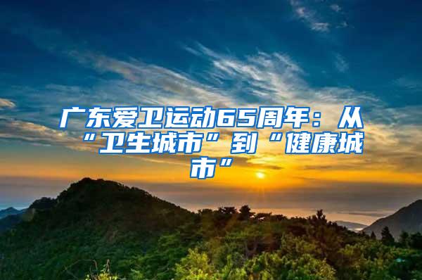 廣東愛衛(wèi)運動65周年：從“衛(wèi)生城市”到“健康城市”