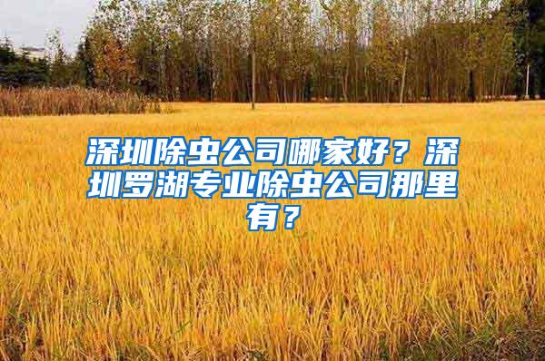 深圳除蟲公司哪家好？深圳羅湖專業(yè)除蟲公司那里有？