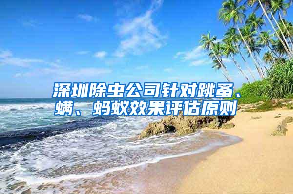 深圳除蟲公司針對跳蚤、螨、螞蟻效果評估原則