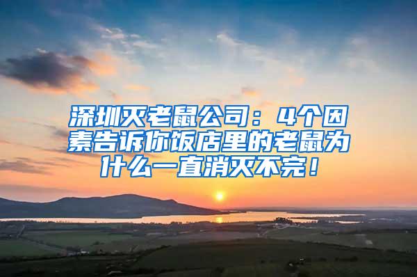 深圳滅老鼠公司：4個因素告訴你飯店里的老鼠為什么一直消滅不完！