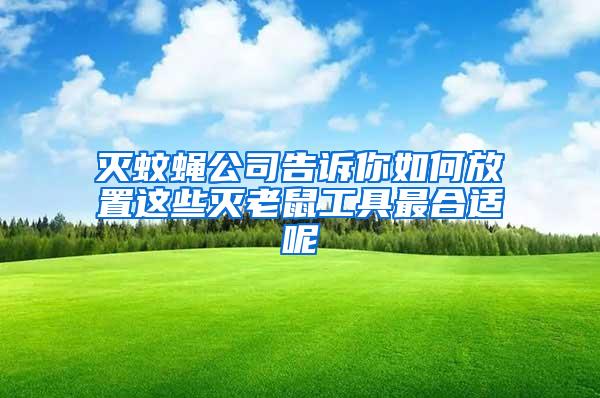 滅蚊蠅公司告訴你如何放置這些滅老鼠工具最合適呢