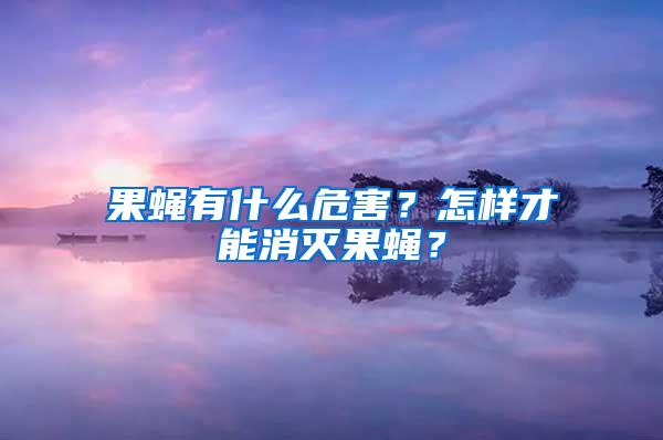 果蠅有什么危害？怎樣才能消滅果蠅？