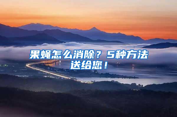 果蠅怎么消除？5種方法送給您！