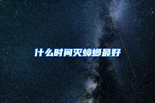 什么時(shí)間滅蟑螂最好