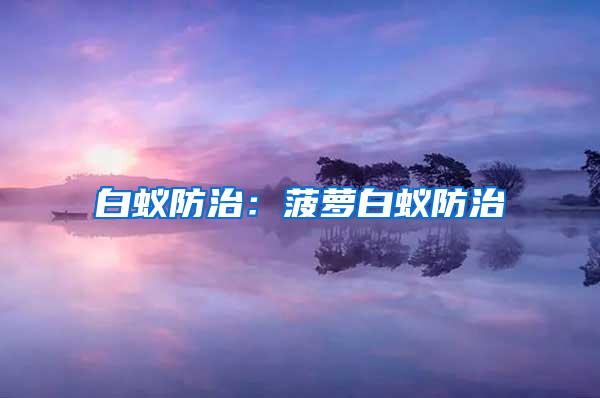 白蟻防治：菠蘿白蟻防治