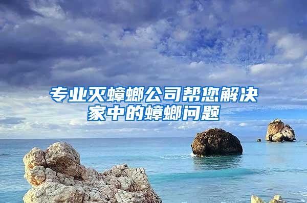 專業(yè)滅蟑螂公司幫您解決家中的蟑螂問題