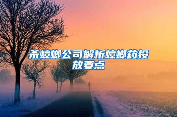 殺蟑螂公司解析蟑螂藥投放要點(diǎn)