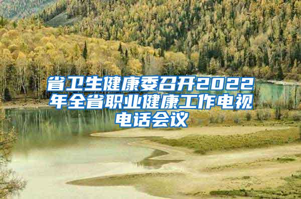 省衛(wèi)生健康委召開(kāi)2022年全省職業(yè)健康工作電視電話會(huì)議