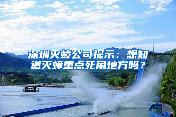 深圳滅蟑公司提示：想知道滅蟑重點死角地方嗎？