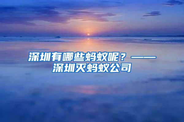 深圳有哪些螞蟻呢？——深圳滅螞蟻公司