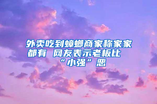 外賣吃到蟑螂商家稱家家都有 網友表示老板比“小強”惡