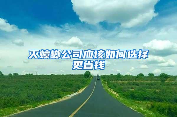 滅蟑螂公司應該如何選擇更省錢