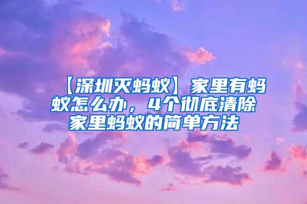 【深圳滅螞蟻】家里有螞蟻怎么辦，4個徹底清除家里螞蟻的簡單方法