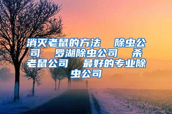 消滅老鼠的方法  除蟲公司  羅湖除蟲公司  殺老鼠公司  最好的專業(yè)除蟲公司