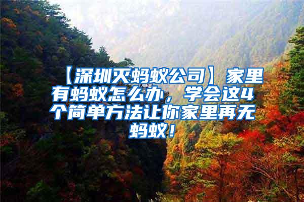 【深圳滅螞蟻公司】家里有螞蟻怎么辦，學會這4個簡單方法讓你家里再無螞蟻！