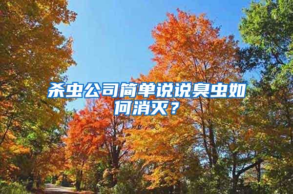 殺蟲公司簡(jiǎn)單說說臭蟲如何消滅？