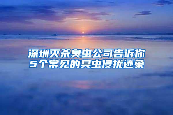 深圳滅殺臭蟲公司告訴你5個常見的臭蟲侵擾跡象