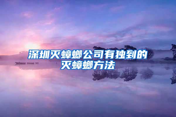 深圳滅蟑螂公司有獨到的滅蟑螂方法