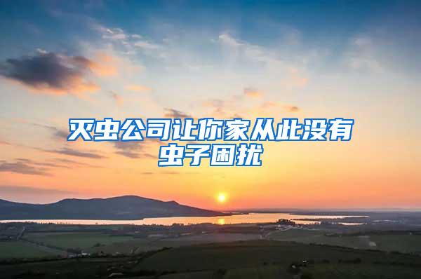 滅蟲公司讓你家從此沒有蟲子困擾