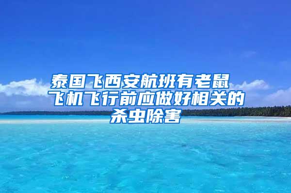 泰國飛西安航班有老鼠 飛機(jī)飛行前應(yīng)做好相關(guān)的殺蟲除害