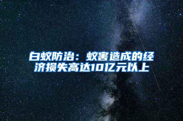 白蟻防治：蟻害造成的經(jīng)濟損失高達10億元以上