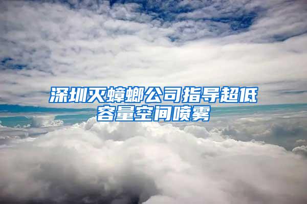 深圳滅蟑螂公司指導(dǎo)超低容量空間噴霧