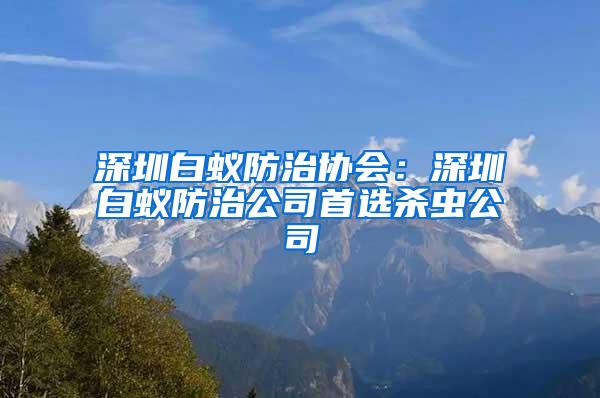 深圳白蟻防治協(xié)會(huì)：深圳白蟻防治公司首選殺蟲公司