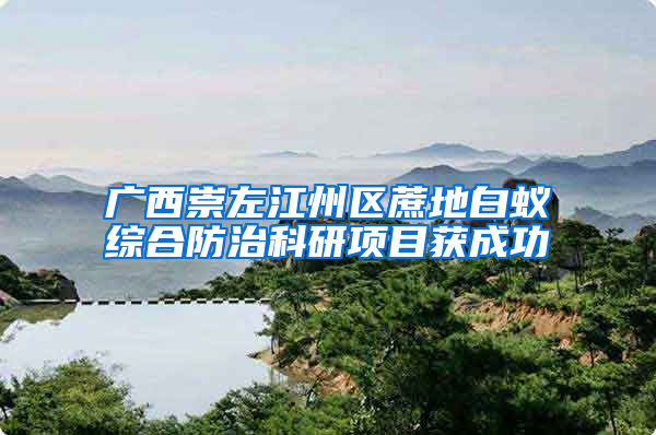 廣西崇左江州區(qū)蔗地白蟻綜合防治科研項目獲成功